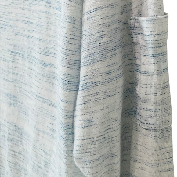 Lisa Todd Womens V Neck Top Blouse White Blue XL 100% Cotton 🩵 - Picture 3 of 5